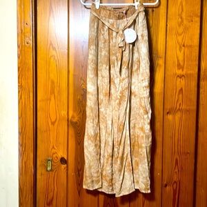 Paper Bag High Waisted Pant W/Front Slits & Tie